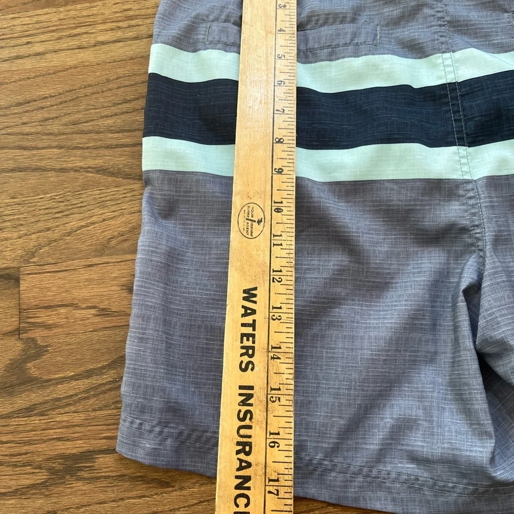 Men’s Penguin Gray and Navy Bathing Suit Sz 34 Retro Coastal Beach Surfer swim